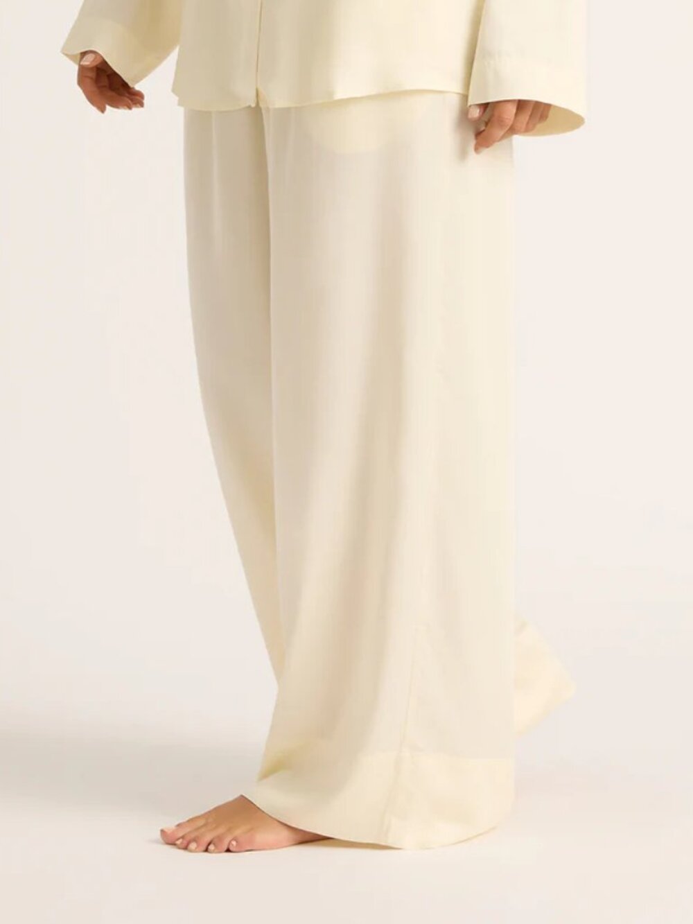 NWT BOODY Cream Wide Leg Pajama Pants size S